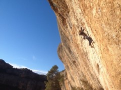 Climbing in Margalef, Spain